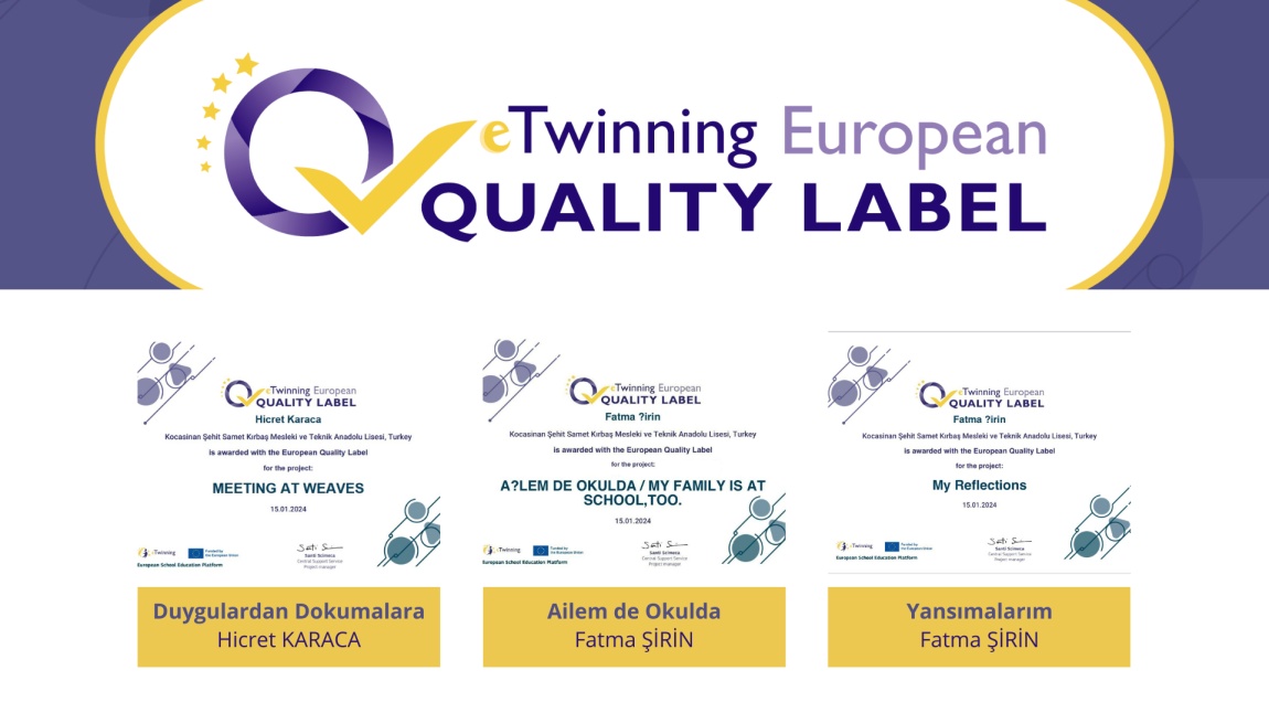 eTwinning Projelerimiz Avrupa Kalite Etiketi Aldı!