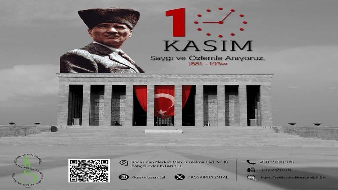 10 Kasım ATATÜRK'ü Anma Günü 